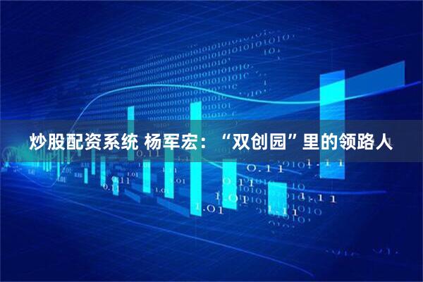 炒股配资系统 杨军宏：“双创园”里的领路人
